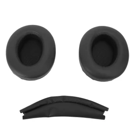 Generic Headphone Earpads, Replacement Ear Pads with Headband Cover for WH XB910N Headphone, Protein Leather Memory Foam Earpads Headset, Headband Cover Parts (Black)