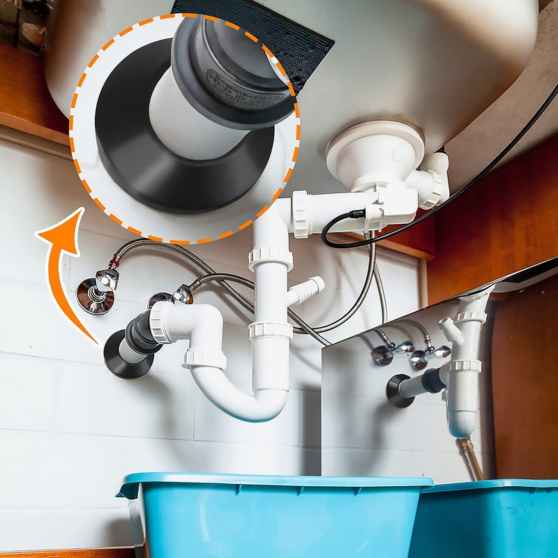 uxcell Pipe Cover Decoration, 110mm PP Plastic Escutcheon Water Pipe