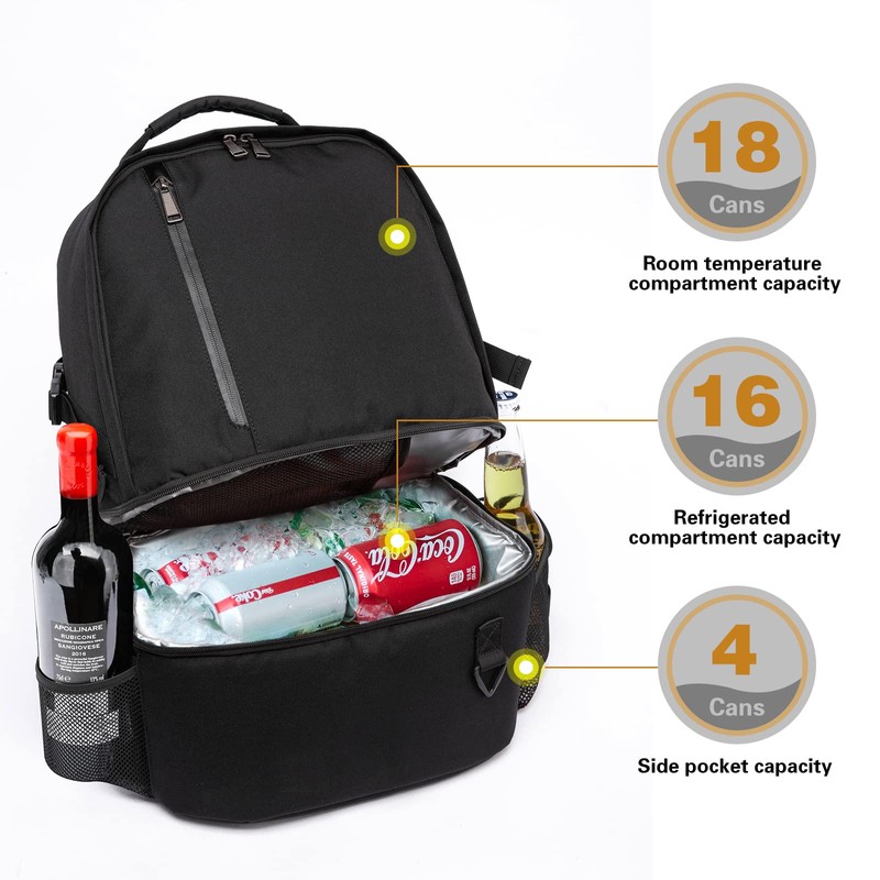 TUGUAN Insulated Cooler Backpack 38/42 Cans Double Deck Leakproof Lightweight