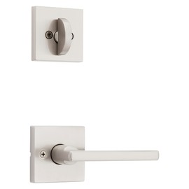 Kwikset 971HFLSQT-15V1 Single Cylinder Interior Halifax Lever Trim with Square Rose New Chassis Satin Nickel Finish