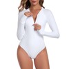 RELLECIGA Women's White Long Sleeve Rash Guard One Piece Size