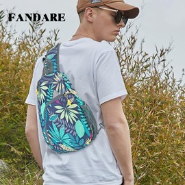 FANDARE Small Sling Bags Chest Pack Shoulder Backpacks Unbalance Ultralight Crossbody Bags Waterproof Outdoor Travel Rucksack Running Gym Hiking Daypacks for Men Women Kids Blue
