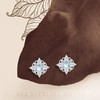ABIGY Moonstone Stud Earrings 925 Sterling Silver Pointer Moonstone Stud