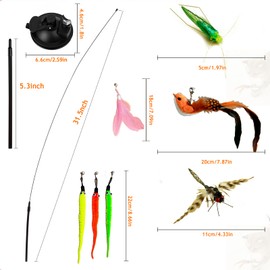 sanyuexiaozai Cat Toys, Cat Toy, Interactive Indoor Toy with Sticky Super Suction Cup, Toy for Boredom and Exercise (8 Pieces)