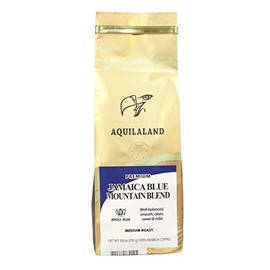 Aquilaland Jamaica Blue Mountain, Premium Blend, 100% Arabica, Medium Roast, 8.8 Ounce (Whole Bean Coffee)