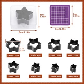 8 Pcs Leather Star Shape Cutter Tool Set, Leather Punch Set, High Carbon Steel Leather Craft Punching Tools for DIY Leather Craft, Leather Punching Die Set, 8 Sizes 20 25 30 35 40 45 50 55mm