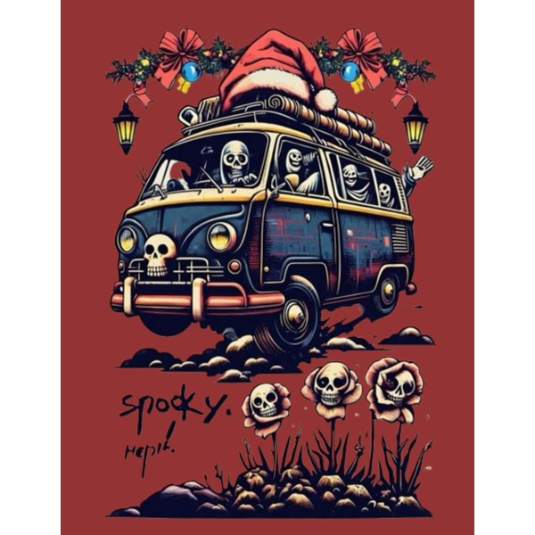 Spooky Christmas Coloring Book: Festive Holiday Designs with Ghosts, Cars,