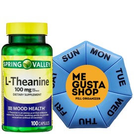 L-Theanine Spring Valley 100 mg Support 100 Count Includes Pill Organizer