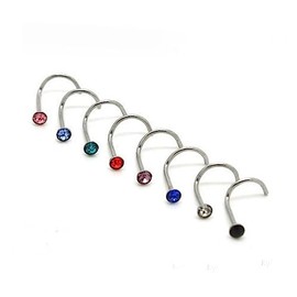 COLLBATH 10pcs Crystal Rhinestone Nose Rings Stainless Steel Studs Nose Gems for Women Jewelry