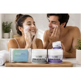 Kit de 3 Piezas Para El Cuidado Facial Crema Dia - Crema Noche Jabon Bicarbonato