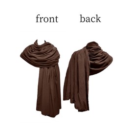 Heyigrow Shawl Scarf Vikings Cosplay Mens Medieval Neck Hooded Cape Women Retro Costume Cotton Renaissance Cloak for Party, Brown, Brown