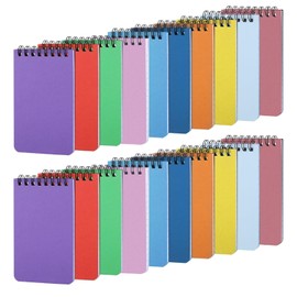 DYUEE A7 Pocket Notebook 20Pcs Small Spiral Lined Notebooks 60 Sheets Per Notebook 10 Colored Mini Notebooks Memo Pads Ruled Notepads Bulk Note Pads For Home School Office 125x75MM / 3x5Inch