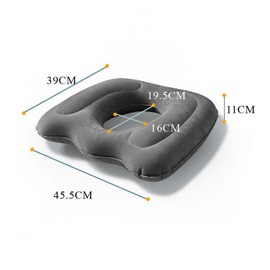 TENOL Portable Inflatable Donut Pillow Tailbone Pad Easy to Clean Durable Waterproof Butt Cushion Sitting Pad for Airplane Seats Travel Car Trains