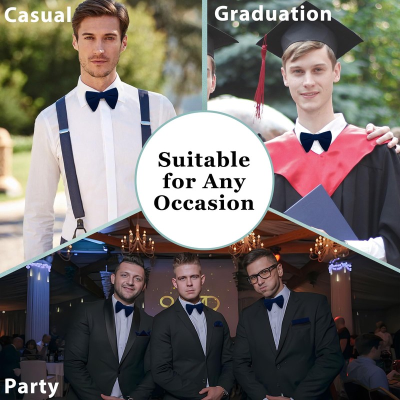 GHTIYLP Oversized Bow Ties for Men, Pre-tied Velvet Bowties Men