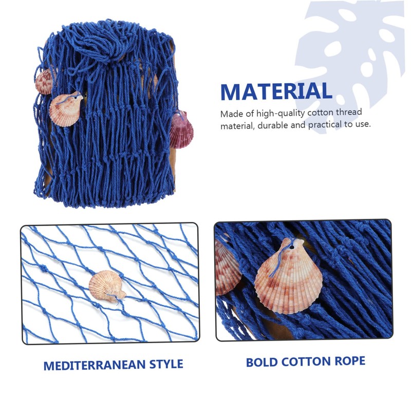 ORFOFE Indoor Beach Fishing Net Wall Ornament Decorative Thickened Style