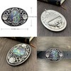 YOQUCOL American Western Cowboy Abalone Shell Pattern Stone Belt Buckle
