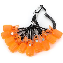 SALUDABLE Egi Holder, 10 Strands, Magnetic Releaser, Egi Case, Egi Cover, Carabiner (Orange 10 Pieces)