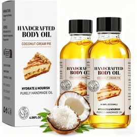 Aceite Corporal Coconut Cream Pie (Paquete De 2) - Aroma Duradero A Coco Y Vainilla, Fórmula No Grasa De Rápida Absorción Con Aceite De Almendras Y Jojoba Para Una Piel Suave Y Tersa, 113 Ml