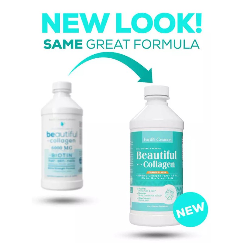 Earth's Creation Beautiful Liquid Collagen 6000 mg 16 fl oz