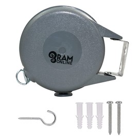 Ram® Heavy Duty Outdoor Retractable Clothes Line Laundry Drying Washing LineClothes Line 15M