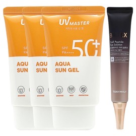 Tony Moly UV Master Aqua Sun Gel 3pcs + Bio EX Cell Peptide Eye Solution / 토니모리 유브이 마스터 아쿠아 선 젤 3개+바이오 이엑스 셀 펩타이드 아이솔루션