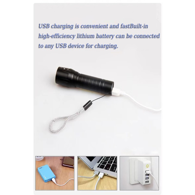 CLEZGO Rechargeable Flashlights High Llumens LED-Mini USB Rechargeable Flashlight for