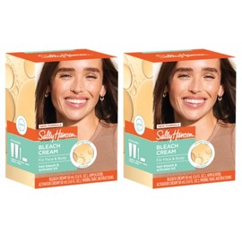 Sally Hansen Bleach Cream for Facial Hair & Body Hair, Vegan Formula, Enriched with Glycerin, All Skin Types, Pack of 2 (Package May Vary)
