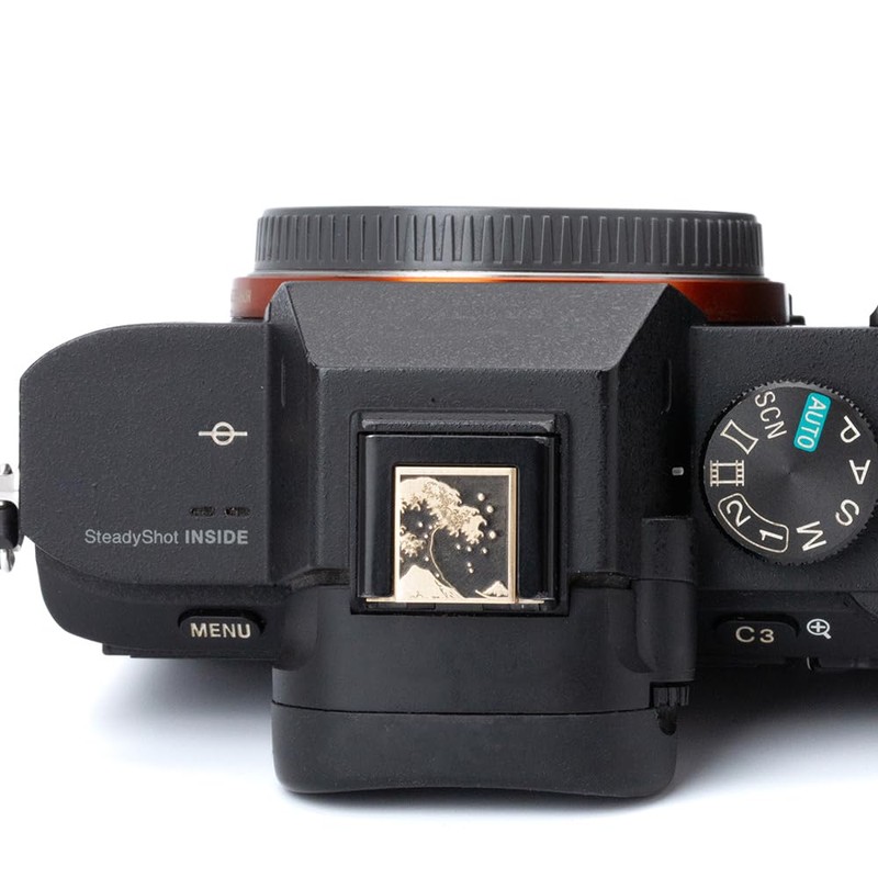 Kanagawa Wave Pattern Camera Hot Shoe Cover Shutter Button for