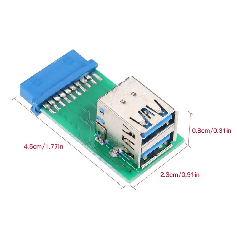 CY Vertical Dual USB 3.0 A Type Female to Motherboard
