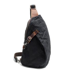 Neuleben Waterproof Canvas Shoulder Backpack Vintage Unisex Men Small Sling Backpack Shoulder Bag Shoulder Bag Outdoor Sports Leisure, Black
