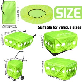 AUNGCSHE Rain Cover Bicycle Basket, Bicycle Basket Rain Cover with Elastic Band, Basket Cover, Waterproof with Reflective Strips, Rain Cover for Rear Basket, for All Baskets up to Size 45 x 45 cm