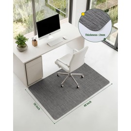 Asrug Office Chair Mat for Hardwood Floor 36" x 48" Desk Computer Chair Mat for Rolling Chair PVC Plastic Durable Non-Slip Under Desk Rug,Hard Floor Mats Protector for Office Home, Dark Gray