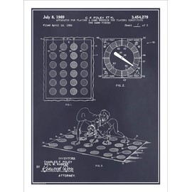 Studio 21 Graphix 1969 Twister Game Patent Print Art Poster UNFRAMED Blackboard 18" X 24"