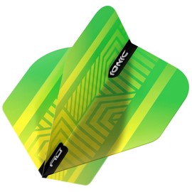 RED DRAGON Hardcore Ionic Green and Yellow Dart Flights Standard Dart Flights 3 Sets per Pack (9 Waves in Total)
