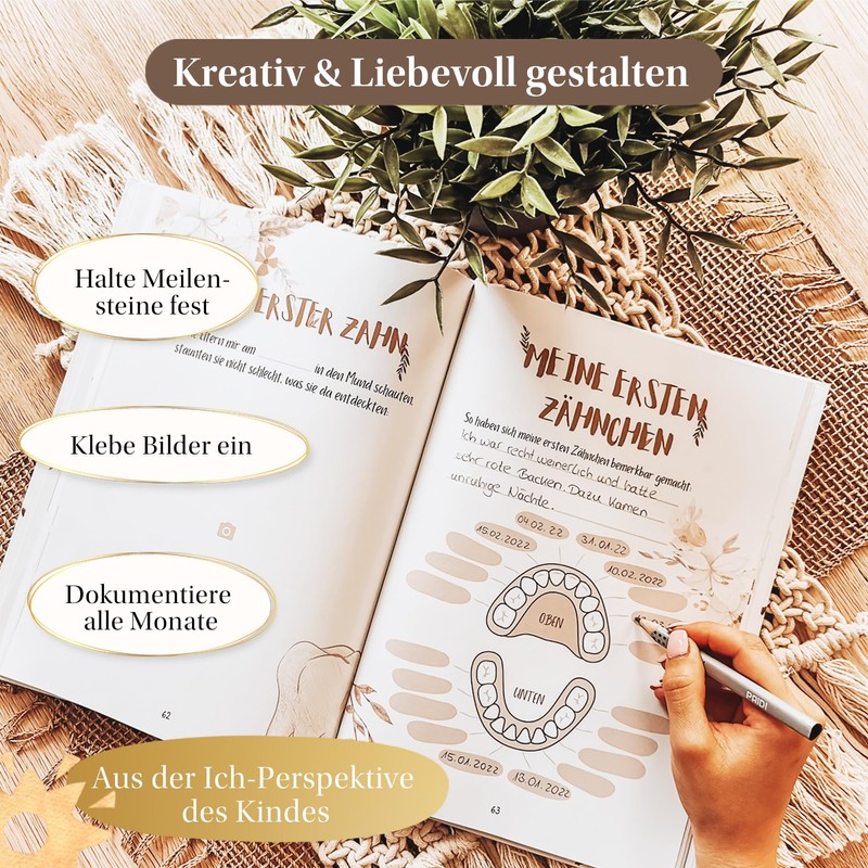 EULENTALER® The Baby Diary (Boho), Creatively & Thoughtfully Designed by