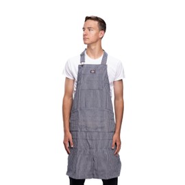 Dickies 6-Pocket Chef and Workshop Apron, Durable Canvas, One Size, Hickory Stripe Pattern, Blue/White (57150)