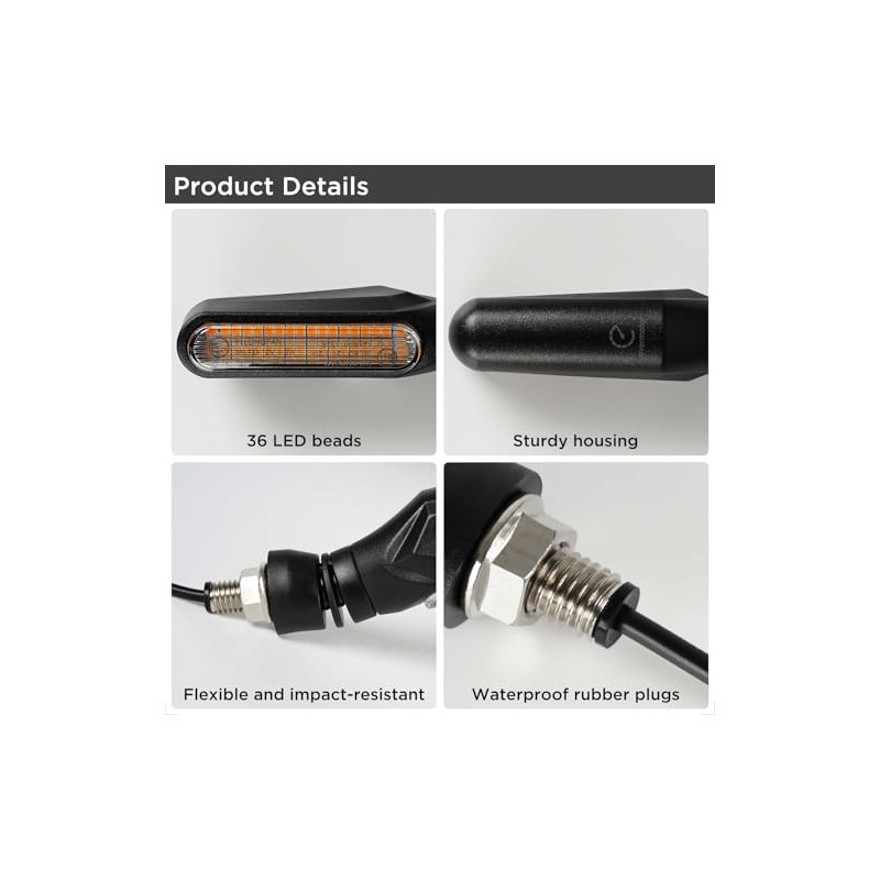 evermotor Motorcycle Indicator, Universal 12 V LED Indicator Motorcycle E