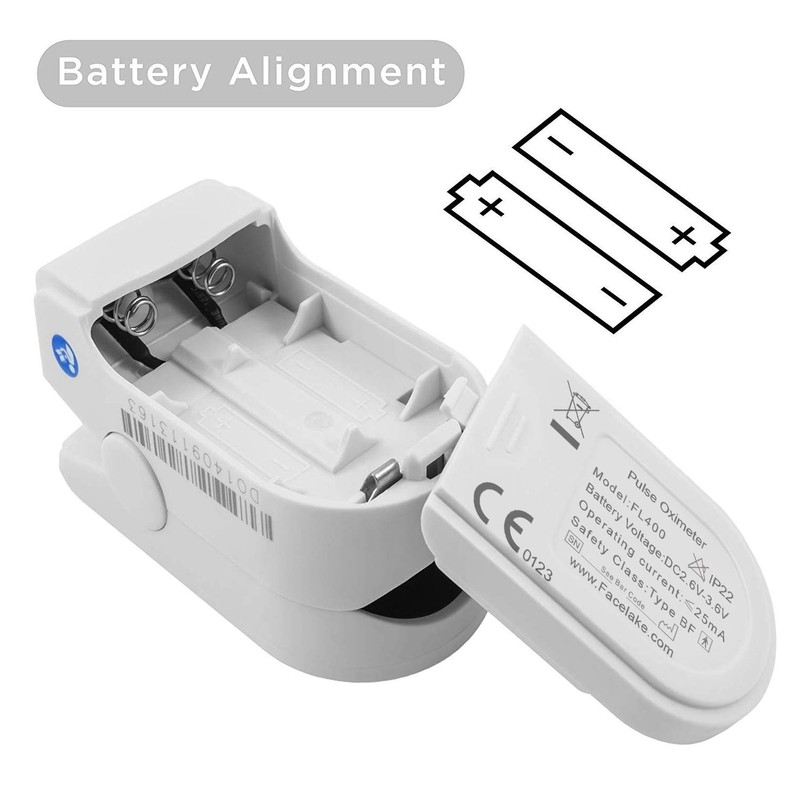 Facelake FL400 Pulse Oximeter with Neck/wrist Cord, Carrying Case and