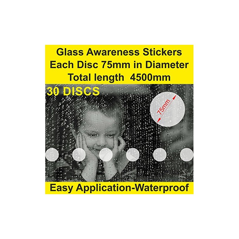 PACK OF 30 Circles (each 75mm in diameter) WINDOW ETCH