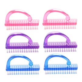 Healvian 6pcs Nail Dust Remover Brushes for Manicure Compact Nail Cleaning Tools Comfortable Handle for Home Salon Use Lightweight Easy to Carry Essential Accessories