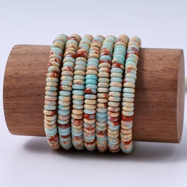 Natural Shoushan Stone Disk Spacer Beads 6x2mm 38cm/str Flat Rondelle Loose Semi Gemstone Caps for Making Bracelets Necklace