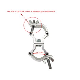 1.25” Truss Dual Swivel Coupler Clamp Stage DJ Lighting Clamps 1-1/4-1-3/8 inches Heavy Duty Aluminum Alloy 110lbs for 32-35mm F24 Pipe Silver 2 Pcs