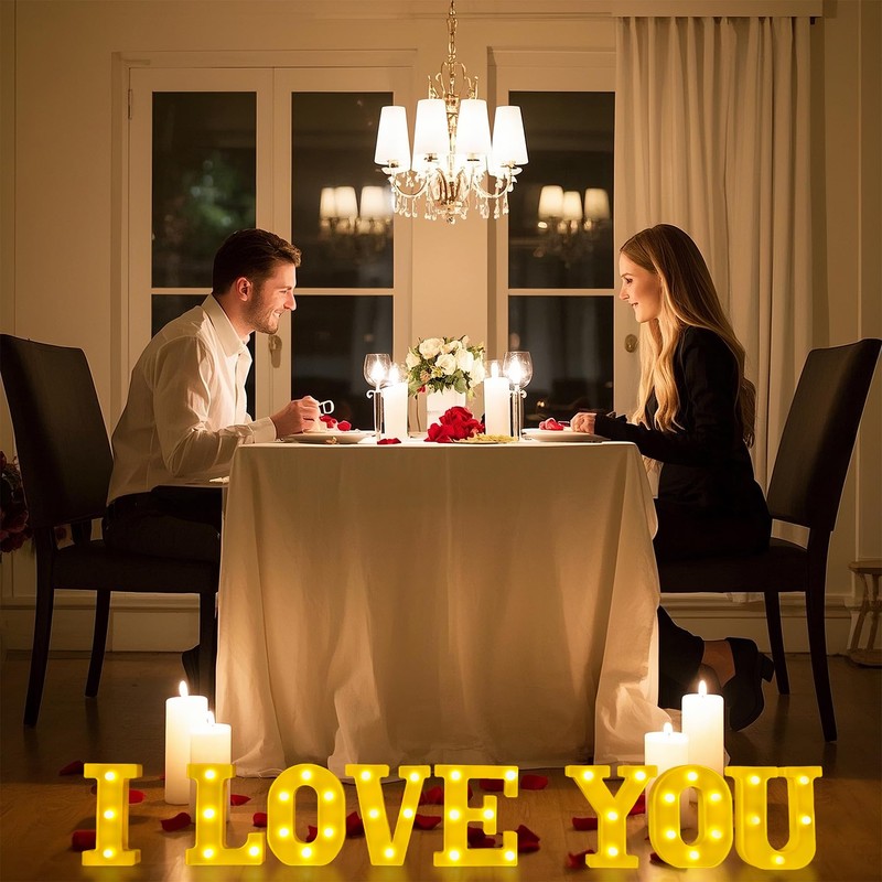 IFNCPF I Love You Light Up Letters Proposing Decorations Set