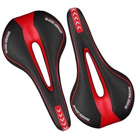 Riloer Cycle Bike MTB Saddle Road Mountain Sport Soft Anti-Wrinkle Cushion Gel PadSeat Red/Green/Black