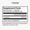 Momentous Tyrosine 120 Capsules Supplment Serving Cognitive Focus 07/25 TWO