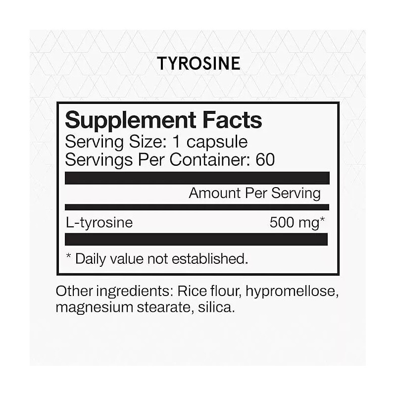 Momentous Tyrosine 120 Capsules Supplment Serving Cognitive Focus 07/25 TWO