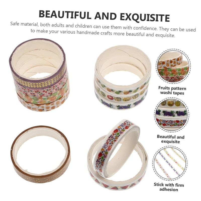 TEHAUX 10rolls Washi Tapes of Art Tape for Scrapbooking Wrapping