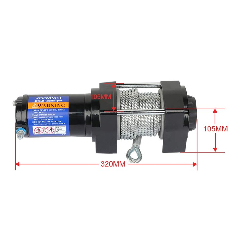 ROADFAR Heavy Duty 4000 lb Steel Cable Rope ATV UTV