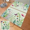 Vinyl Butterfly Floral Green Placemats - Set of 4, Heat