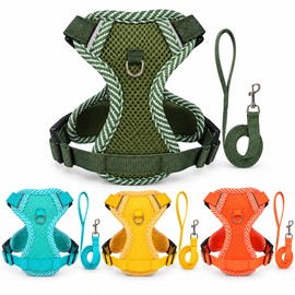 Breathable Mesh Pet Harness with Leash for Cats & Small Dogs, Reflective Adjustable Walking Vest, Lightweight Comfort Harness Set for Outdoor Walks, S-XL